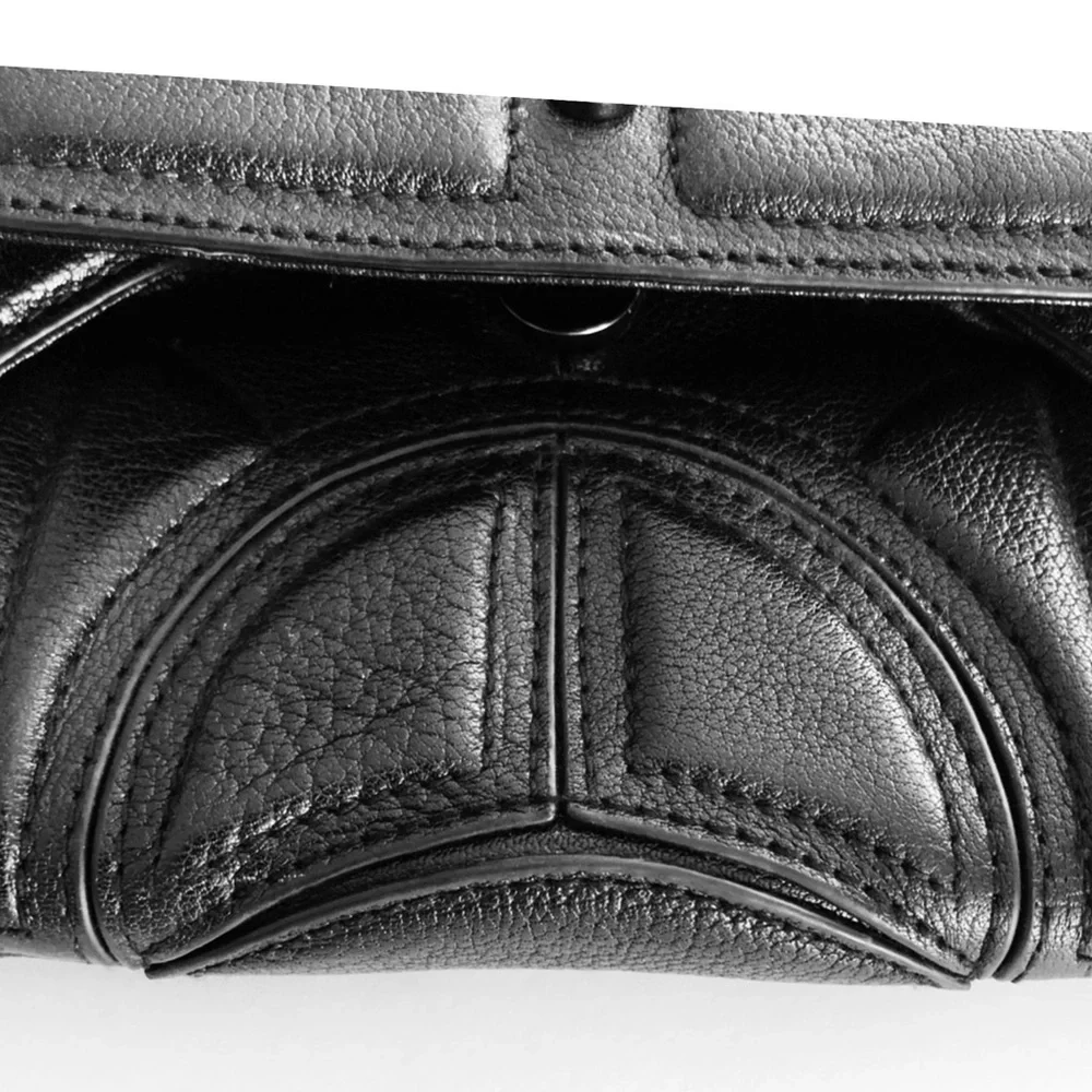 BRACHFELD PARLAGY DAPHNE BLACK LEATHER CLUTCH